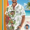 Custom Golfer Photo Tropical Leaf Pattern Hawaiian Shirt CH07 899872
