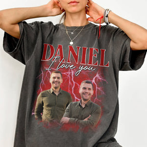 Custom Girlfriend Boyfriend Photo Vintage Bootleg Couple Comfort Shirt HO82 894904