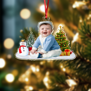 Custom Photo Cute Baby Christmas Acrylic Ornament CH07 899398