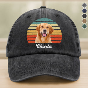 Custom Photo Dog Vintage Retro Washed Denim Baseball Cap HA75 897228
