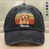 Custom Photo Dog Vintage Retro Washed Denim Baseball Cap HA75 897228