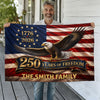 Custom Family Name 250 Years Of Freedom America 1776-2026 Eagle House Flag CH07 911802
