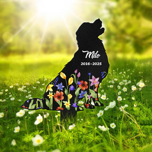 Custom Floral Dog Name Memorial Garden Stake TH10 894119