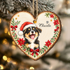 Custom Photo Watercolor Pet Dog Cat Wood Ornament Christmas Gift HA75 919530