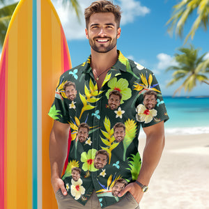 Custom Photo Tropical Flower Hawaiian Shirt For Summer Holiday Ch07 895586