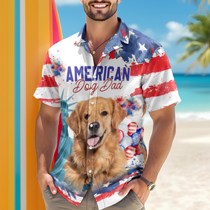 Custom Photo Pet Dad Pet Mom Independence Day Hawaii Shirt LM32 893439