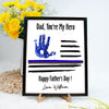 Custom Kid Hand Down Thank To Dad 2-Layered Wooden Plaque With Stand LM32 893555