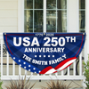 Custom Family Name USA 250th Anniversary 1776-2026 Non-Pleated Fan Flag HA75 920914