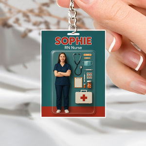 Custom Photo 3D Effect Nurse Figure Acrylic Keychain HO82 893912