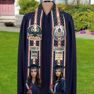 Custom Photo American 250 Senior Graduation Stole LM32 897877