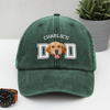 Custom Photo Dog Cat Dad Washed Denim Baseball Cap HA75 892466