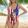 Custom Funny Face Swimsuit America Flag Gift For Her LM32 899871