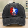 USA 250th Anniversary Rocket – America Rising Freedom Patriotic Washed Denim Baseball Cap LM32 899381