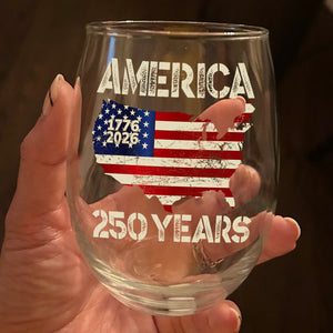 250 Years America Anniversary 250th Independence Day Wine Glass HA75 897358