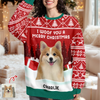 We Woof You A Merry Christmas Custom Dog Photo Ugly Sweater CH07 896502