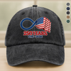 USA 250 Years Infinity Freedom American Flag Washed Denim Baseball Cap LM32 899307