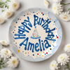 Custom Name Birthday Party Hat & Confetti Ceramic Plate – Personalized Birthday Gift LM32 669409