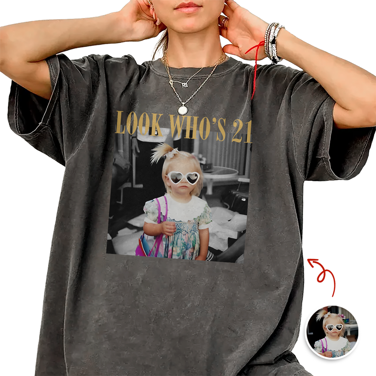 Personalized Vintage Photo And Year Look Who’s Funny Birthday Comfort Shirt HA75 921812