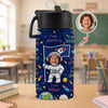 Personalised Photo Cute Astronaut Galaxy Kid Water Bottle with Positive Affirmations Phrase, Back To School Gift for Kids HO82 902976