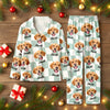 Custom Dog Cat Face Gingham Pattern Pajamas For Dog Cat Lovers LM32 897259
