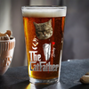 Custom Photo The Catfather Gentlemen Cat Print Beer Glass Personalized Gift For Dad HO82 893856