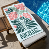 Personalized Retro Beach Towel with Name, Groovy Vibes Beach, Retro Floral Towel HO82 902980