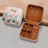 Personalized Floral Leather Travel Jewelry Box Gifts for Women, Birthday Gifts HO82 901156