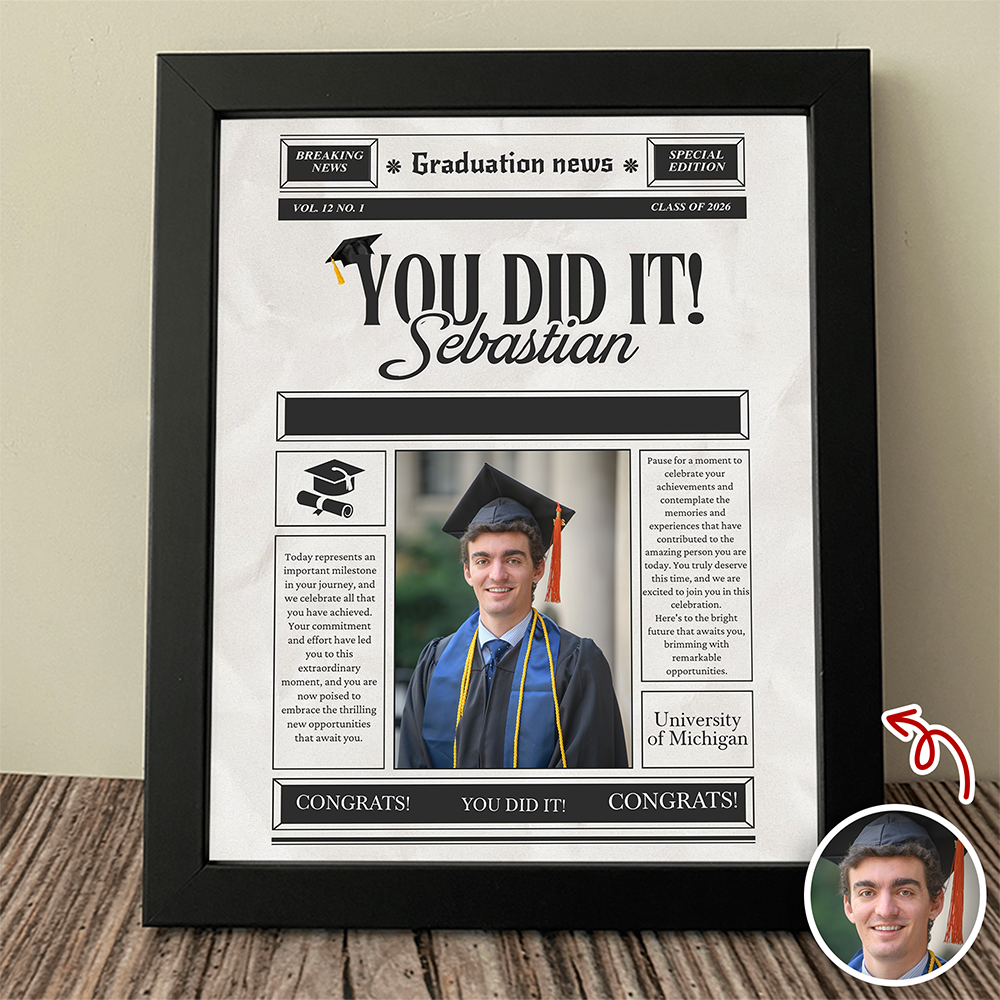 Custom Photo Graduation News You Did It Magazine Picture Frame LM32 899207