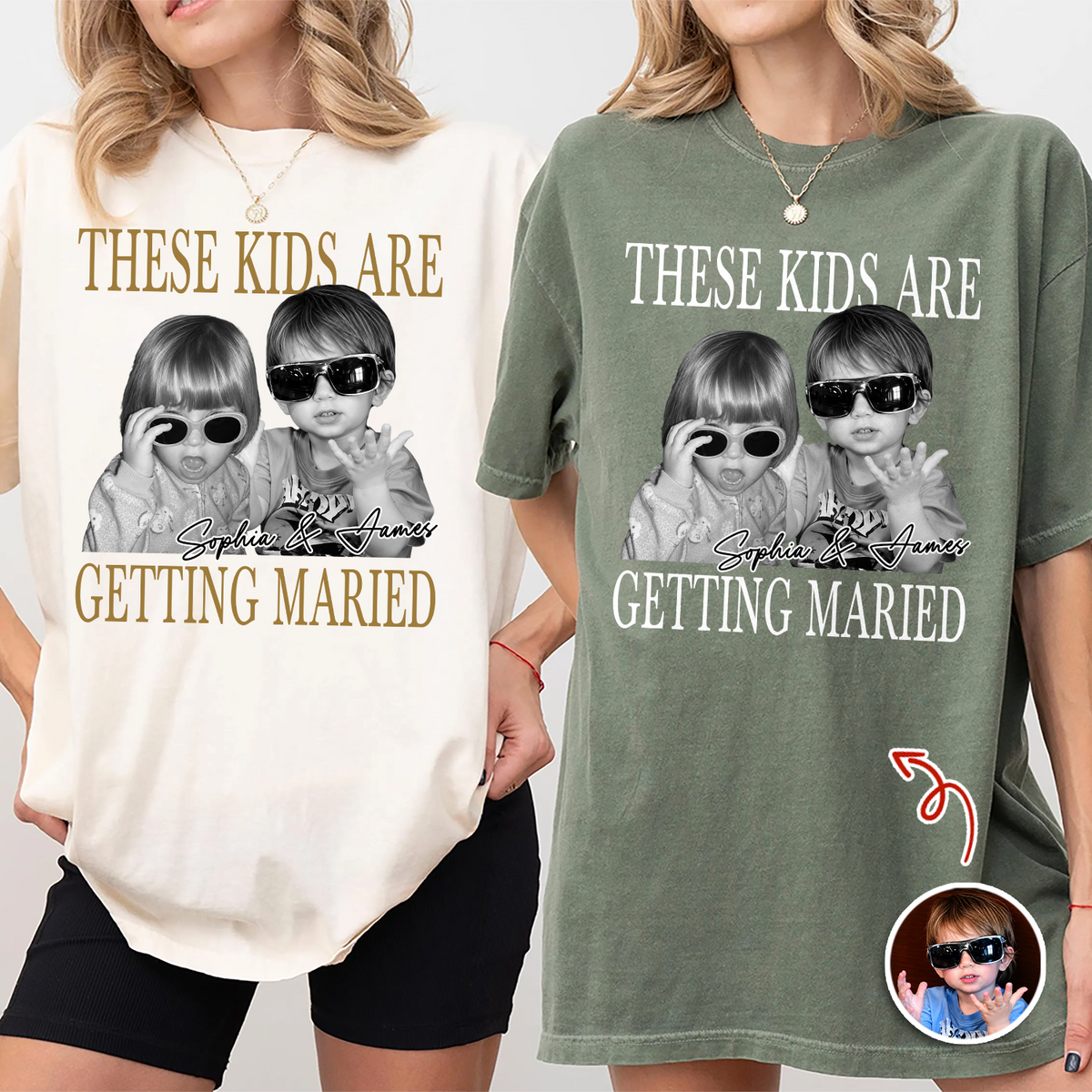 Custom Vintage Photo Bride & Groom - These Kids Are Getting Married Comfort Shirt CH07 180224