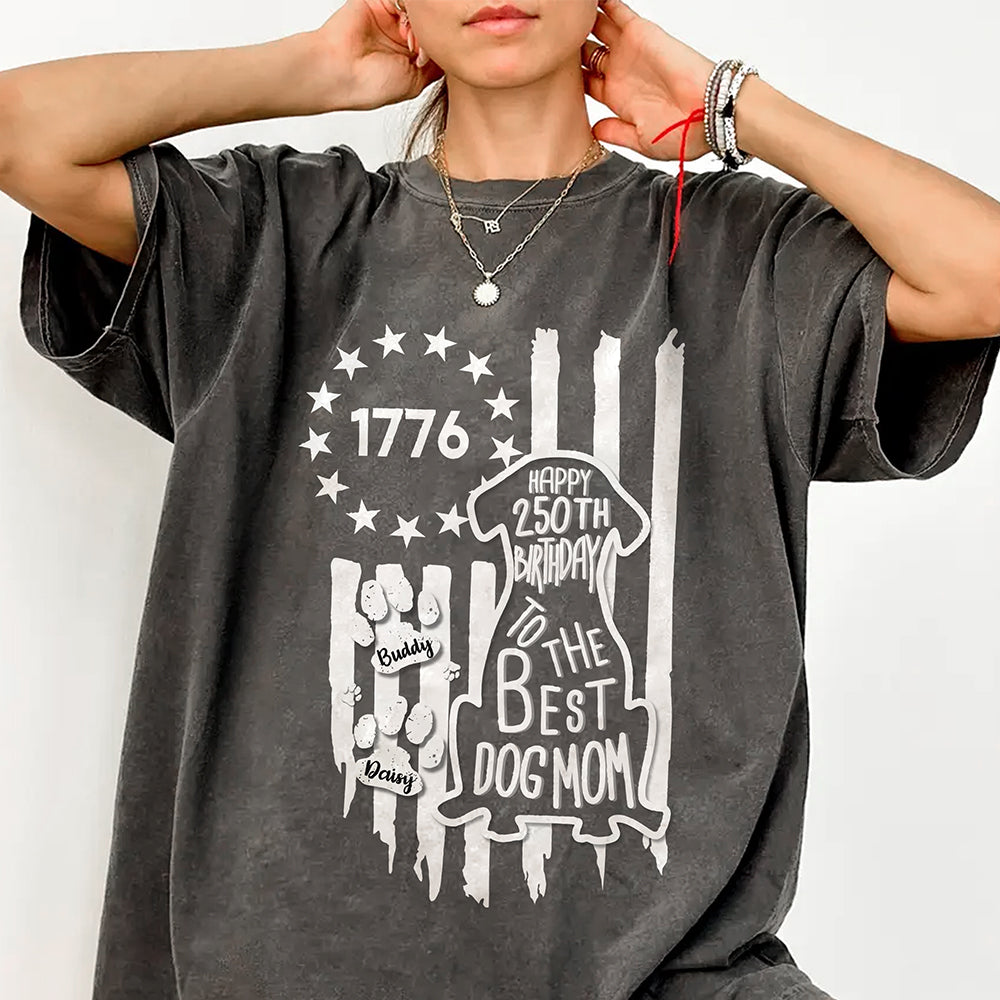 Personalized Happy 250th Birthday To Best Dog Dad Dog Mom America Flag Comfort Shirt CH07 911880