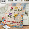 Custom Name Grandma's Garden Love Grows Here Blanket - Personalized Birth Flower Mother’s Day Gift CH07 911194