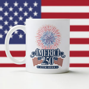 America 250 Firework White Mug TH10 894641
