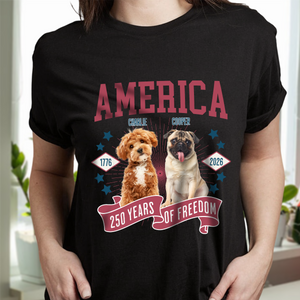 Custom Dog Photo America 250th Anniversary Eagle Dark Shirt LM32 895239