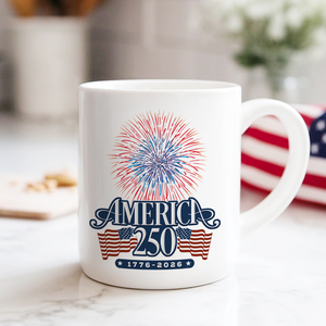 America 250 Firework White Mug TH10 894641