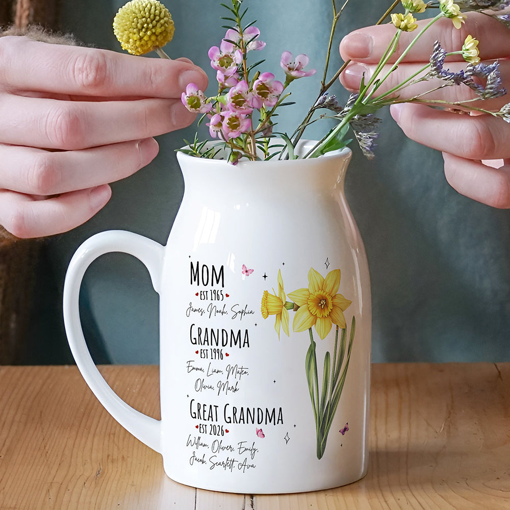 Custom Great Mom Grandma Flower Vase Gift for Mother's Day LM32 899727