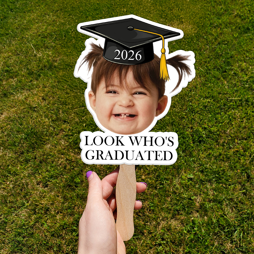 Look Who's Graduated Custom Funny Face Graduation 2026 Big Heads Face Fan CH07 895580