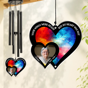 Custom Photo Hear The Wind And Think Of Me Personalized Wind Chime, Memorial Gift CH07 896050