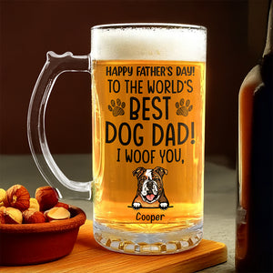 To The World Best Dog Dad Happy Father's Day Glass Beer Mug TH10 892575