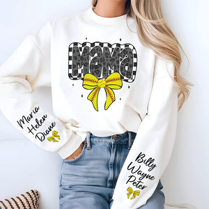 Retro Softball Mama Coquette Sweatshirt Personalized Gift For Mother's Day HO82 893652