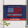 Custom Family Name USA 250th Anniversary Metal Sign HA75 920122