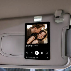 Personalized Music Photo Couple Gift Wooden Photo Car Visor Clip HA75 898936