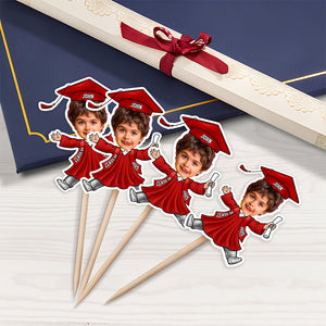 Custom Kids Face Class of 2025 Graduation Decoration Funny Cupcake Toppers LM32 893289