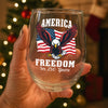 America 250 Years of Freedom Patriotic Eagle Flag Wine Glass HA75 897344