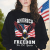 America 250 Years of Freedom Patriotic Eagle Flag Dark Shirt HA75 897136