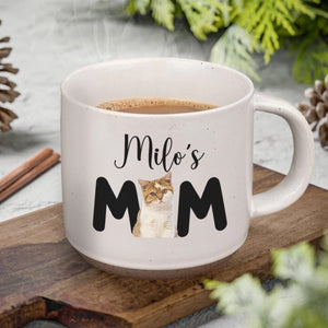 Custom Photo Cat Mom Personalized Pottery Mug CH07 899052