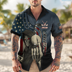 Personalized Shut Up And Swing With American Flag Hawaiian Shirt For Golf Lover CH07 910054