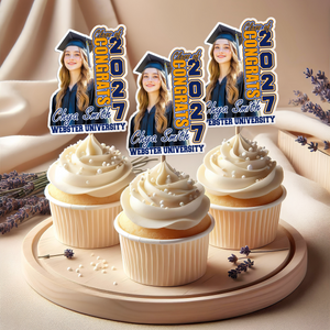 Custom Photo Class of 2025 Graduation Decoration Cupcake Toppers CH07 895292