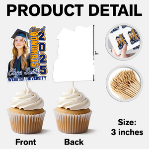 Custom Photo Class of 2025 Graduation Decoration Cupcake Toppers CH07 895292