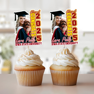 Custom Photo Class of 2025 Graduation Decoration Cupcake Toppers CH07 895292