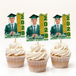Custom Photo Class of 2025 Graduation Decoration Cupcake Toppers CH07 895292